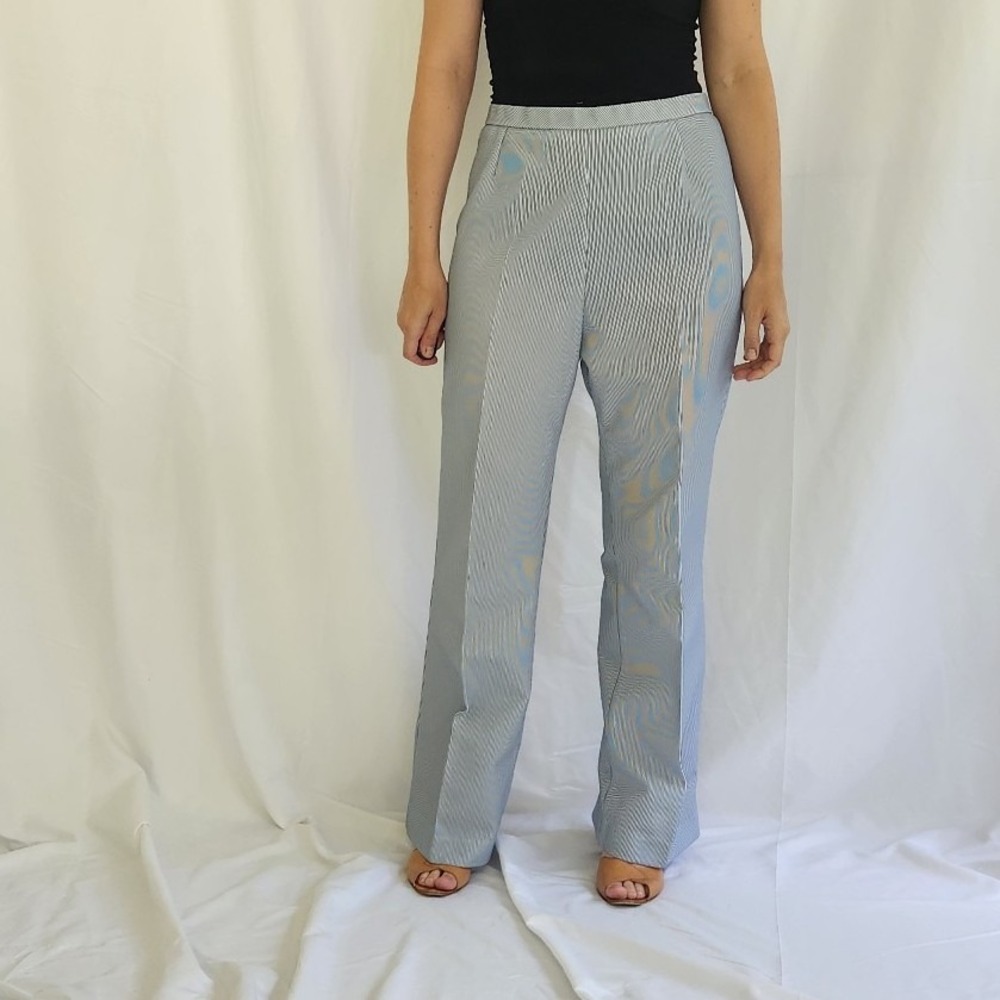 70s Blue and White Pinstripe Trousers